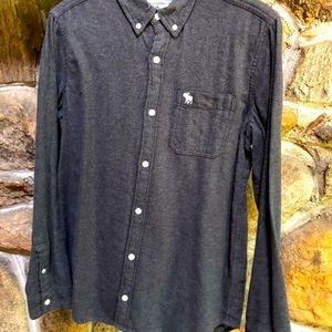 Abercrombie kids solid charcoal flannel